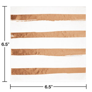 Bulk Pack of 32 Rose Gold Foil Napkins