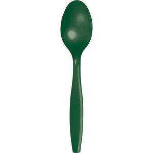 Bulk Pack of 48 Hunter Green Plastic Spoons