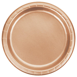 Bulk Pack of 16 Rose Gold Foil Dessert Plates