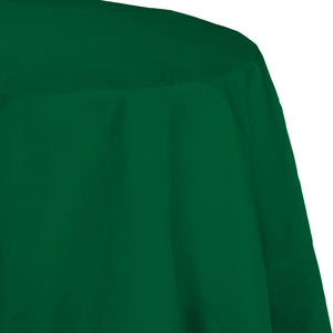 Bulk Pack of 2 Hunter Green 82" Round Polylined Tissue Tablecover