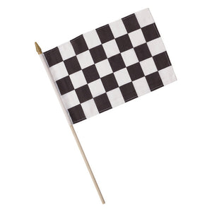 Bulk Pack of 3 Black & White Check Cloth Racing Flag 8" X 12"