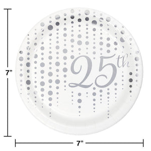 Bulk Pack of 16 Sparkle & Shine Silver Dessert Plates