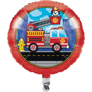 Bulk Pack of 2 18" Fire Truck Metallic Balloon