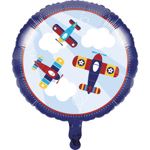 Bulk Pack of 3 Lil' Flyer Airplane Metallic Balloon 18"