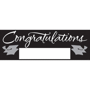 Bulk Pack of 2 Black Graduation Party Banner