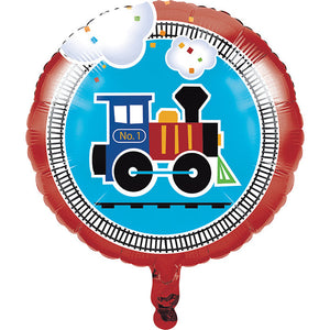 Bulk Pack of 2 All Aboard Train Metallic Balloon 18"