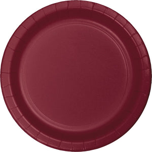 Bulk Pack of 48 Burgundy Red Paper Plates