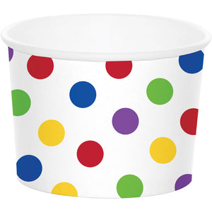 Bulk Pack of 12 Multicolor Dot 8 oz Paper Treat Cups