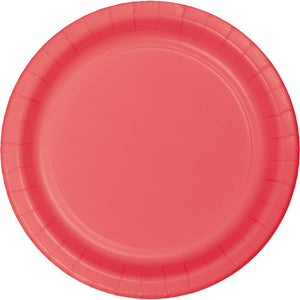 Bulk Pack of 48 Coral Paper Plates