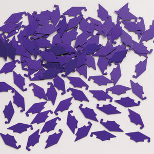 Bulk Pack of 3 Purple Graduation Mortarboard Confetti, 0.5 oz/Pack