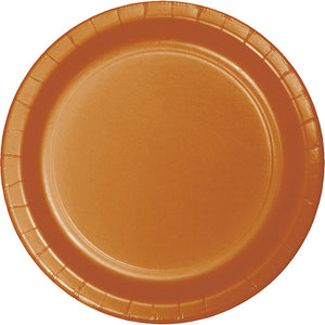 Bulk Pack of 48 Pumpkin Spice Orange Paper Plates