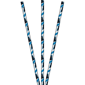 Bulk Pack of 48 Carolina Panther Paper Straws