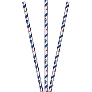 Bulk Pack of 48 Buffalo Bills Paper Straws