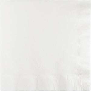 Bulk Pack of 50 White Dinner Napkins 3Ply 1/4Fld