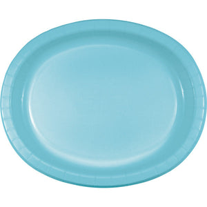 Bulk Pack of 16 Pastel Blue Oval Platter 10" X 12"