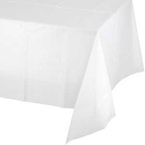 Bulk Pack of 3 White Plastic Tablecover 54" X 108"