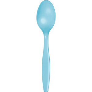 Bulk Pack of 48 Pastel Blue Plastic Spoons