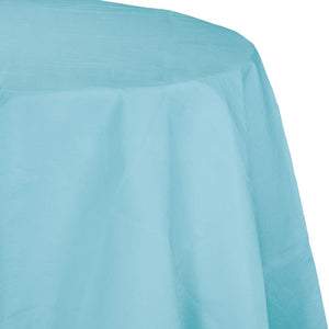 Bulk Pack of 2 Pastel Blue 82" Round Polylined Tissue Tablecover