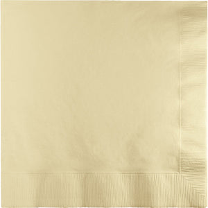 Bulk Pack of 50 Ivory Dinner Napkins 3Ply 1/4Fld