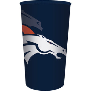 Bulk Pack of 4 Denver Broncos 22 Oz Plastic Cup