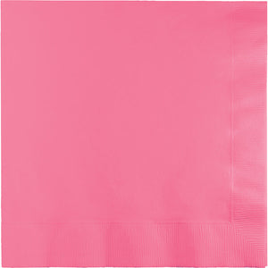 Bulk Pack of 50 Candy Pink Dinner Napkins 3Ply 1/4Fld