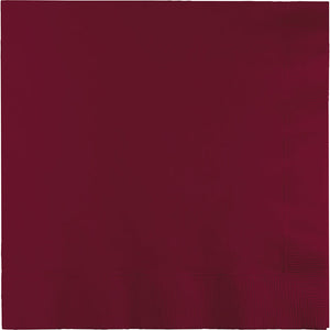 Bulk Pack of 50 Burgundy Dinner Napkins 3Ply 1/4Fld