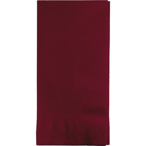 Bulk Pack of 100 Burgundy Dinner Napkins 2Ply 1/8Fld