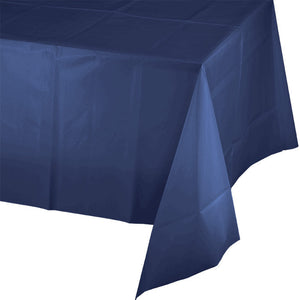 Bulk Pack of 2 Navy Tablecover Plastic 54" X 108"