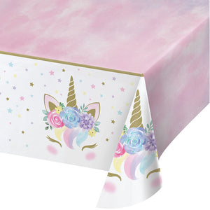 Bulk Pack of 2 Unicorn Baby Shower Plastic Table Cover