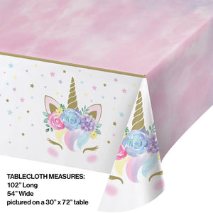 Bulk Pack of 2 Unicorn Baby Shower Plastic Table Cover