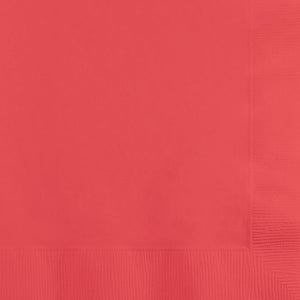 Bulk Pack of 50 Coral Dinner Napkins 3Ply 1/4Fld