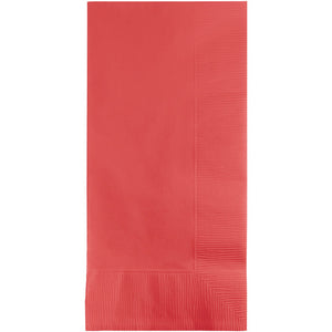 Bulk Pack of 100 Coral Dinner Napkins 2Ply 1/8Fld