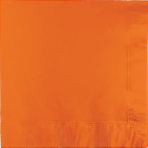 Bulk Pack of 50 Sunkissed Orange Dinner Napkins 3Ply 1/4Fld