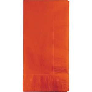 Bulk Pack of 100 Sunkissed Orange Dinner Napkins 2Ply 1/8Fld