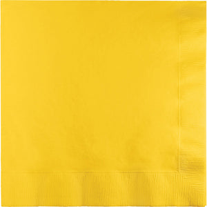 Bulk Pack of 50 School Bus Yellow Dinner Napkins 3Ply 1/4Fld