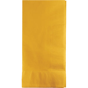 Bulk Pack of 100 School Bus Yellow Dinner Napkins 2Ply 1/8Fld