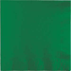 Bulk Pack of 50 Emerald Green Dinner Napkins 3Ply 1/4Fld