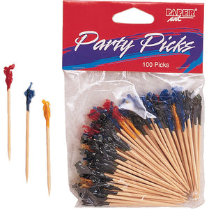 Bulk Pack of 200 Wooden Picks Frill, 2.5"