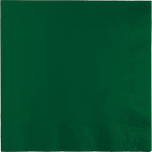 Bulk Pack of 50 Hunter Green Dinner Napkins 3Ply 1/4Fld