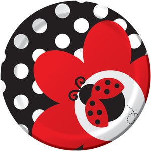 Bulk Pack of 16 Ladybug Fancy Dessert Plates