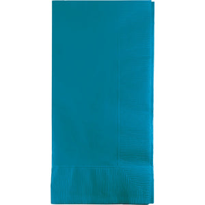 Bulk Pack of 100 Turquoise Dinner Napkins 2Ply 1/8Fld