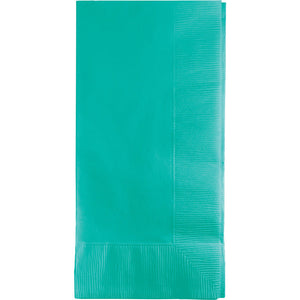 Bulk Pack of 100 Teal Lagoon Dinner Napkins 2Ply 1/8Fld