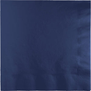 Bulk Pack of 50 Navy Dinner Napkins 3Ply 1/4Fld