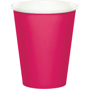 Bulk Pack of 48 Hot Magenta Hot/Cold Paper Cups 9 Oz