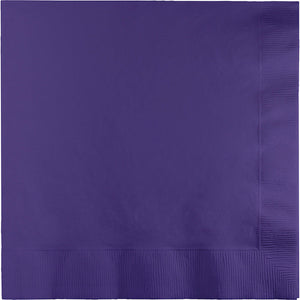 Bulk Pack of 50 Purple Dinner Napkins 3Ply 1/4Fld