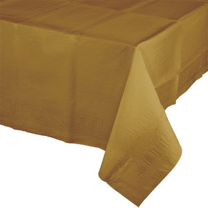 Bulk Pack of 2 Glittering Gold Tablecover 54"X 108" Polylined Tissue