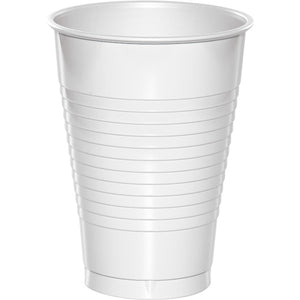 Bulk Pack of 40 White Premium Plastic Cups 12 Oz