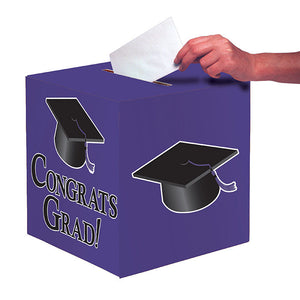 Bulk Pack of 2 Purple Graduation 9" Card Box