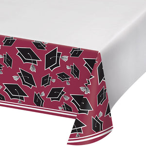 Bulk Pack of 2 Burgundy Graduation Red Table Cover