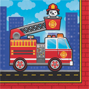 Bulk Pack of 32 Fire Truck Napkins